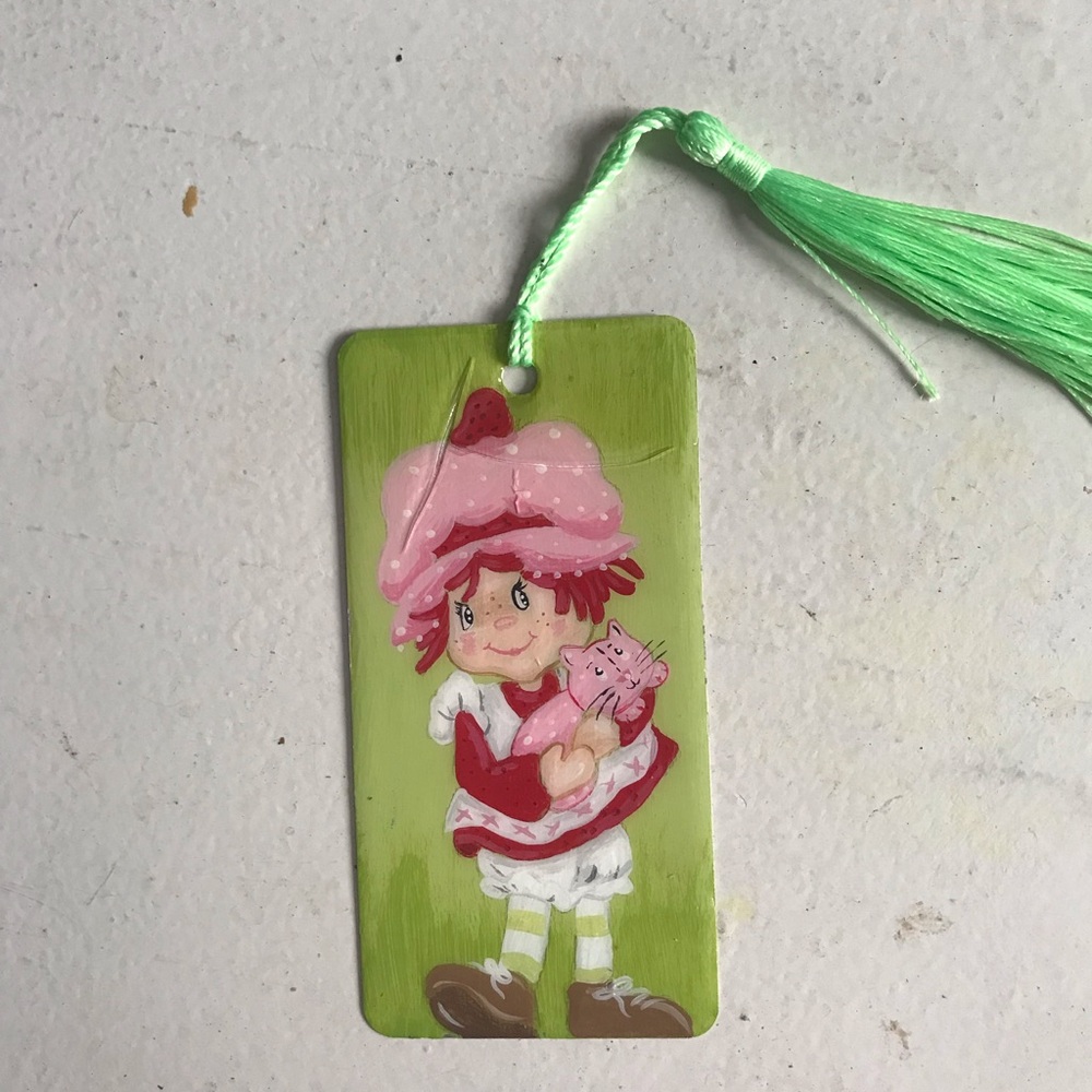 DISCOUNTED Green & Pink Strawberry Doll Bookmark - Kids Toy